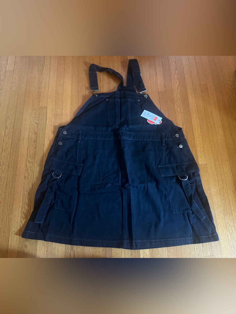Cider black 100% cotton overall dress w/ adjustable straps & pockets, Sz 4X NWT
